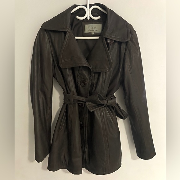 Bod & Christensen Couture Vintage 90s Luxury
Designer Leather Trench Coat - Picture 1 of 2